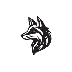 Obraz premium Red fox silhouette, Wild canine outline, Forest predator shape, Clever fox vector, Vulpes vulpes, Bushy tail icon,