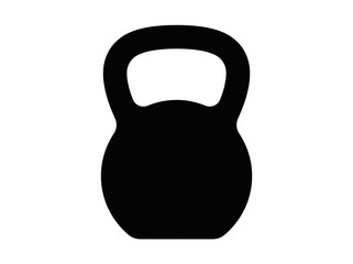 Fototapeta premium Black kettlebell silhouette on white background