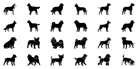 Fototapeta premium Dog Breeds Silhouette Bundle – Premium Dog SVG Collection