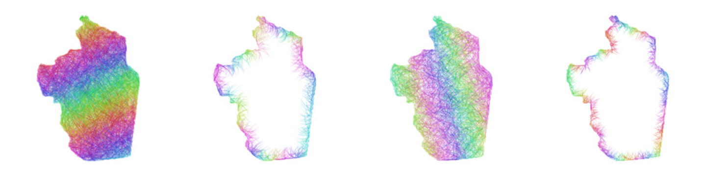 Multicolor sketch Ar Riyad map design set