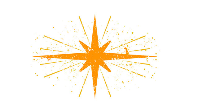 Golden grunge starburst symbol isolated vector illustration
