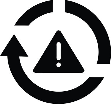 Alert warning sync icon circular refresh signage design