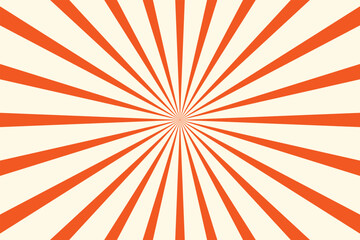 Radial lines pattern with orange and cream colors graphic design element. © KHOKON