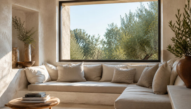 Cozy interior with modern design and natural light streaming in