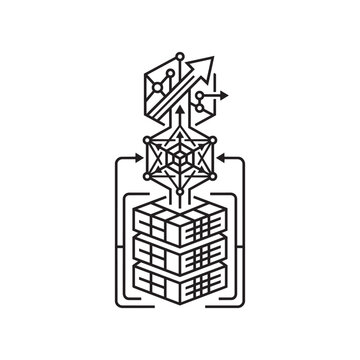 RAG Architecture Retrieval AI System Icon Vector