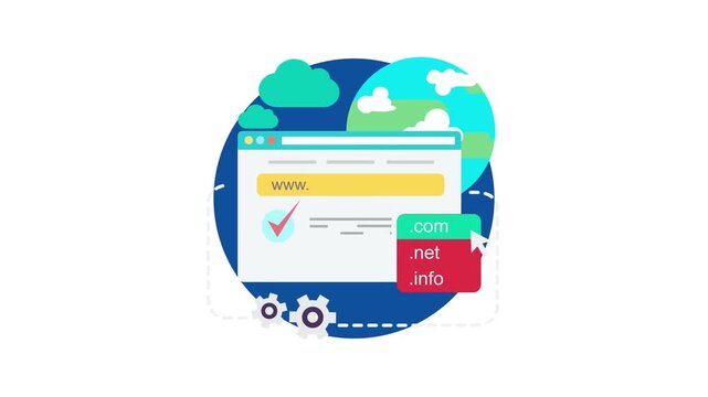 Domain name registration selection web browser interface icon graphic