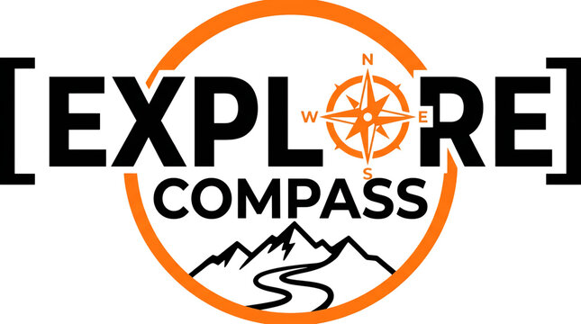 Explore Compass Logo, Adventure Navigation Symbol