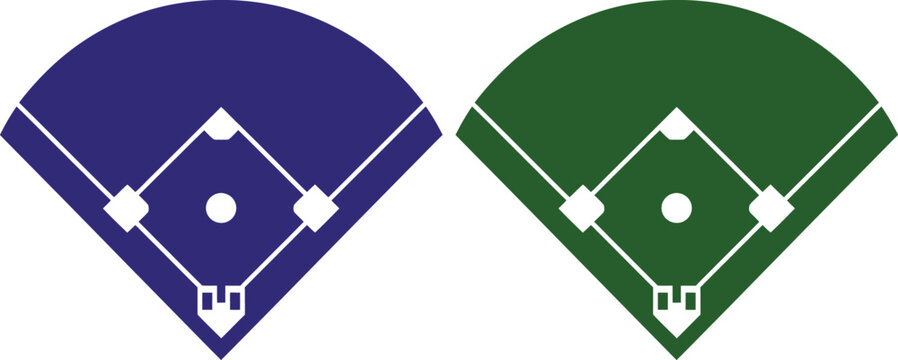 Baseball field diamond with home plate vector illustration