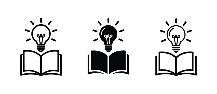 Idea and Education Concept Book with Light Bulb Icon Representing Learning, Knowledge, Innovation, and Creativity.