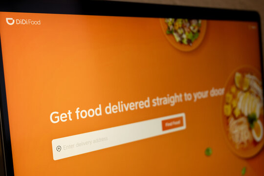 Didi food app interface for meal delivery service