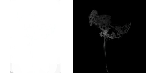 A thin, straight stream of smoke that flares out at the top into a soft, cloud-like puff. © Max Desk