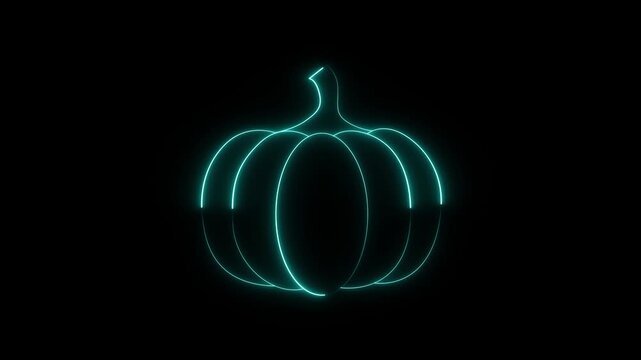 Pumpkin holographic 3D icon. neon symbol vector illustration isolated on white background.