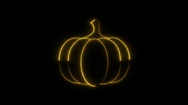 Pumpkin holographic 3D icon. neon symbol vector illustration isolated on white background.