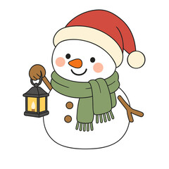 Fototapeta premium santa claus and snowman