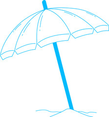 Obraz premium blue umbrella isolated on white background