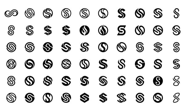 Abstract Letter S Logo Collection Modern Monogram Vector Design Bundle