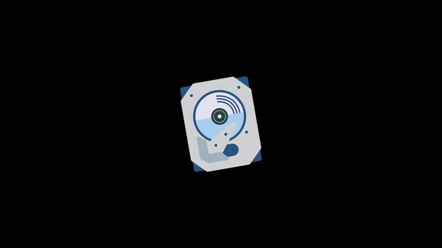 HDD icon animation on an alpha channel background