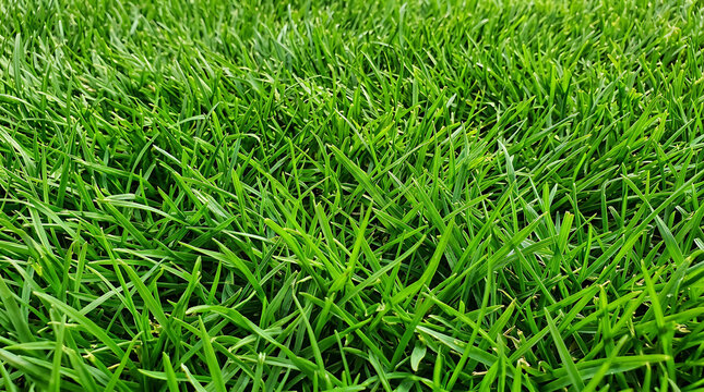 Lush green grass lawn close up texture
