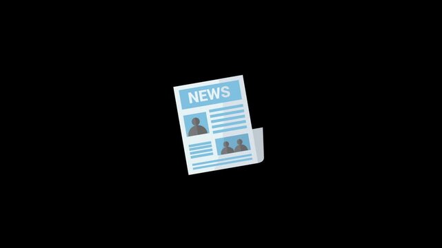 News media animated icon screen for new portal and social media promotion