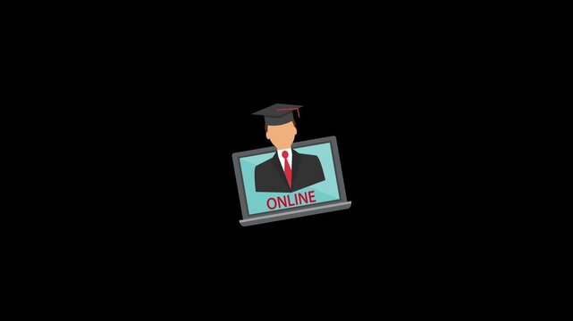 Animated icon for online course creator, certificate, graduation