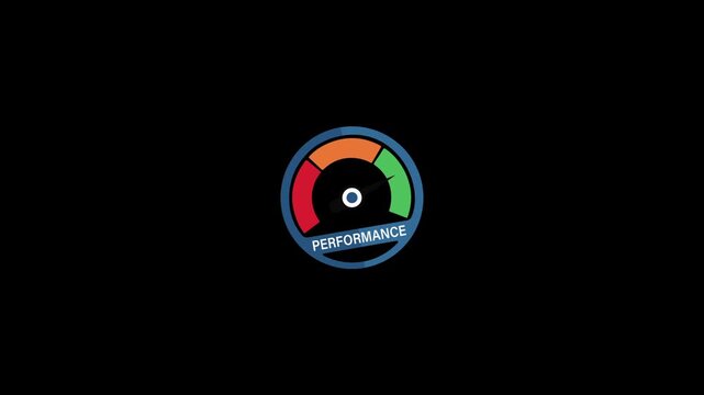 Performance tracker icon animation isolated on an alpha channel background