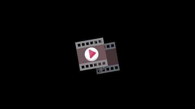 Video album icon animation isolated on an alpha channel background
