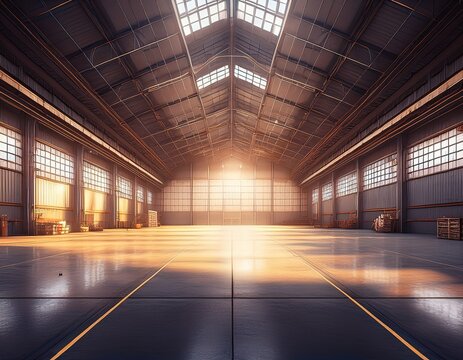 industrial hangar 3d background
