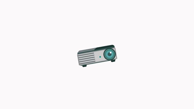 Projector icon animation isolated on a white background 