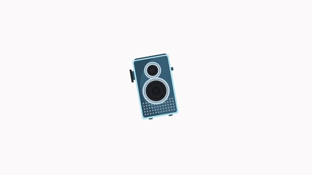 Audio sound box icon animation isolated on an alpha channel background