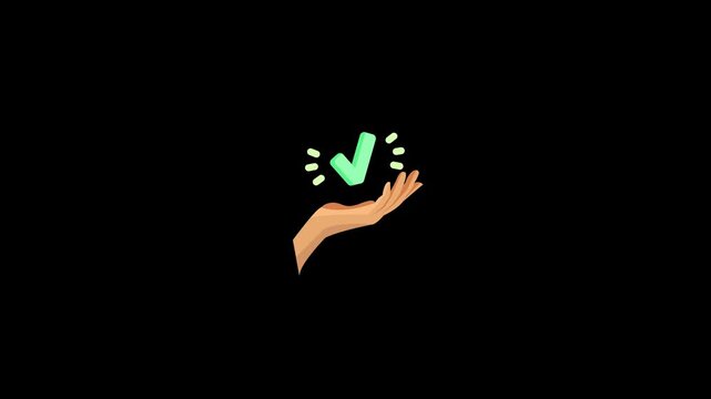 Social media approved icon animation isolated on an alpha channel background