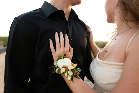 Young couple dressed up for a formal 