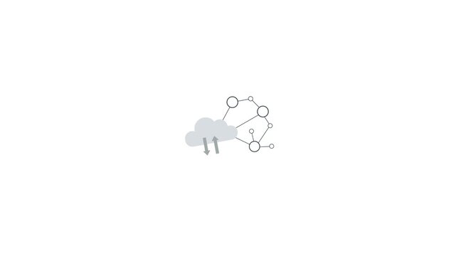 Cloud computing icon animation isolated on an alpha channel background