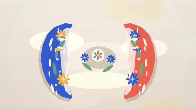 Kinetic Ukrainian Vytynanka With Birds and Floral Paper Cut Ornament