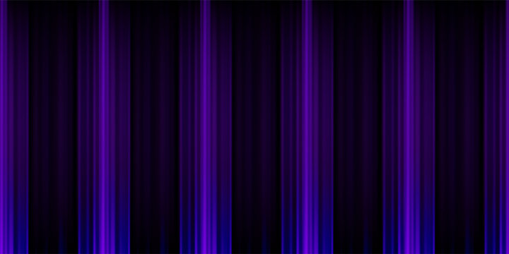 Royal purple velvet curtains background. Closed curtain backdrop for theater stage or cinema, circus. Vector textile room scene screen. Violet fabric drapery wallpaper for award, show, performance