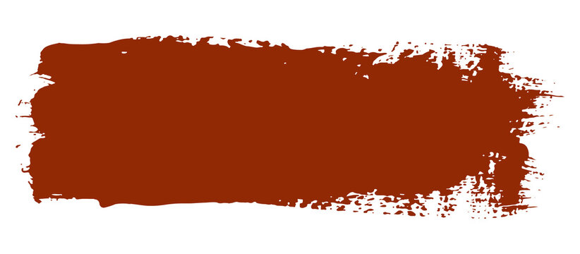 Brown paint brush stroke isolated on white background