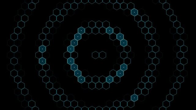 Hex Wave Abstract Geometric Flow Pattern with Futuristic Hexagonal Motion Background 4K