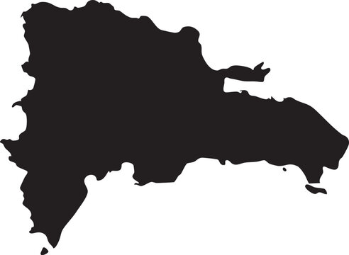 Dominican Republic map silhouette a minimalist black vector illustration isolated on white perfect for travel education and graphic design projects