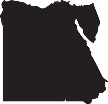 Black silhouette map of Egypt a simple vector illustration for travel and geography concepts isolated on a white background