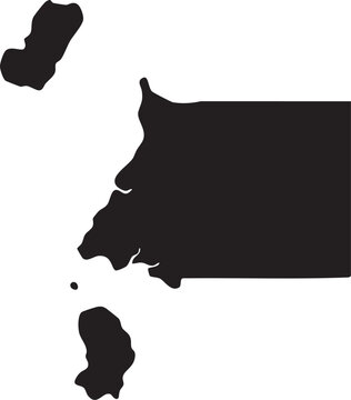 Map silhouette of Equatorial Guinea a simple black and white vector graphic for conceptual use isolated on white background