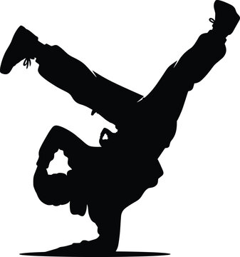 Breakdancer Performing Freeze Pose Silhouette Icon