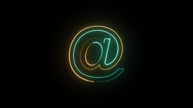 neon email icon concept background