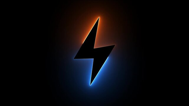 Neon flash icon on black background. Battery icon animated video