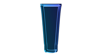 A shiny blue metallic object stands on a surface with lighting effects. © Monirul