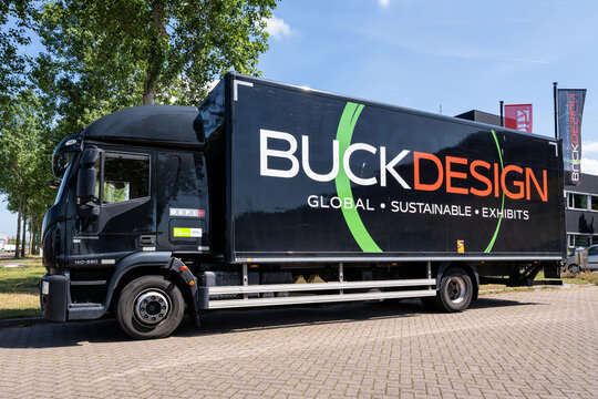 Alkmaar, Netherlands - May 30, 2026: Buckdesign Iveco Eurocargo truck