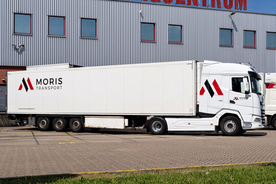 Alkmaar, Netherlands - May 30, 2026: Moris Transport DAF XG truck at warehouse