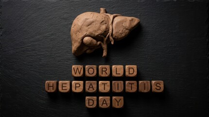 World hepatitis day concept with liver model