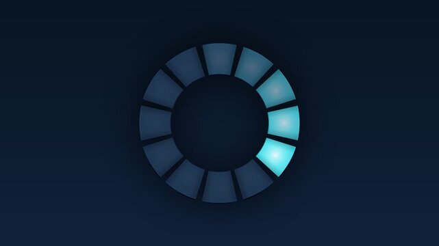 Cyan Circular Loading Spinner Loop Animation