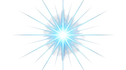 Fototapeta premium Blue starburst effect with radial lines and bright center on white background ideal for graphic design elements and abstract backgrounds