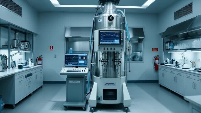 Modern Pharmaceutical Laboratory with High Resolution Mass Spectrometer Equipment