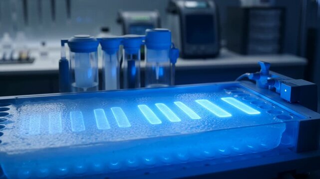 Gel Electrophoresis DNA Analysis Machine in Modern Molecular Biology Laboratory